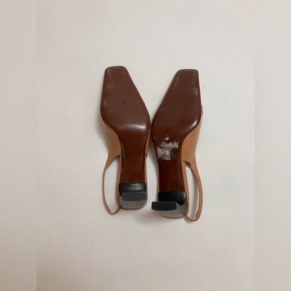 VINTAGE SERGIO ROSSI tan sling back pumps - Picture 5 of 6